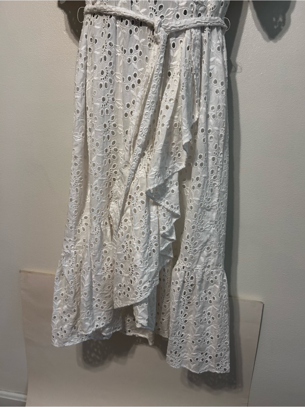Talbots White Eyelet High-Low Ruffle Skirt - Picture 6 of 8